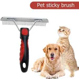 Hund Katze Welpe Haustier Kamm Metall Fell Rechen Doppelreihig Zahnbürste Haar Groa3d8 - Bild 1 von 11