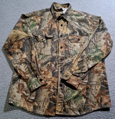 Walls Men`s Camo Long Sleeve Hunting Button Up Shirt / Size Medium - Image 1 of 4