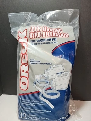 Bolsa de papel Oreck PKBB12OF, bolsas de vacío con filtro de carbón Celoc 12 paquetes ¡Nuevo! Foto 1 de 4