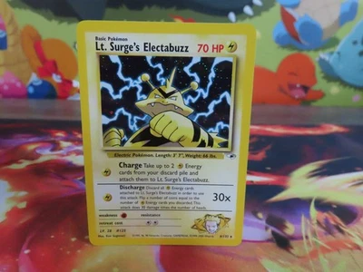 Lt. Surge’s Electabuzz Pokémon Card Lightly Played Gym Heroes Vintage Authentic - Image 1 of 3