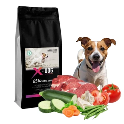 Hundefutter Trockenfutter Hund 2kg getreidefrei mit Rind Monoprotein X-DOG - Bild 1 von 4