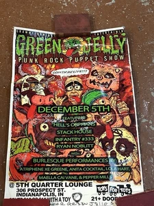 Green Jellÿ Punk Rock Puppenspiel Poster signiert 24x37 Bar gebraucht Konzert Indy - Bild 1 von 6