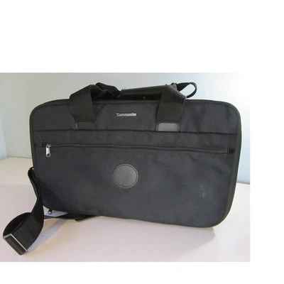 Vtg Samsonite Carry On Overnight Canvas Luggage Shoulder Strap Black Expandable  - Image 1 of 4