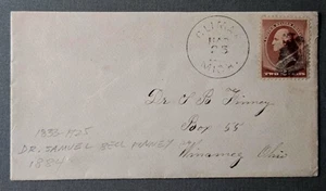 Cubierta CLIMAX MICHIGAN 1884 para el Dr. Samuel Bell Finney en WINAMEG OHIO DPO RF4 - Imagen 1 de 2