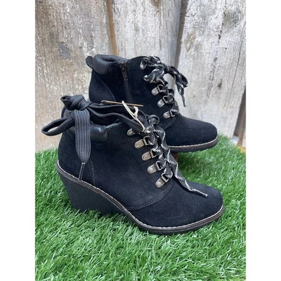 White Mountain Liberty Bootie Wedge Black Suede Women's 8 - Image 1 of 4