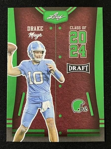 2023 Leaf Draft #79 Drake Maye Green Class of 2024 North Carolina Tar Heels - Picture 1 of 2
