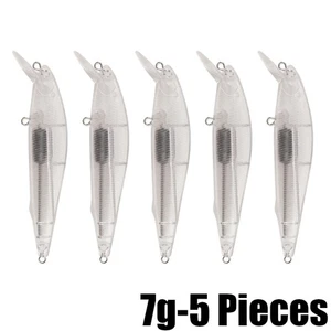 5pcs floating Minnow colorless bait DIY shaking Hard Fishing Lures - Picture 1 of 9
