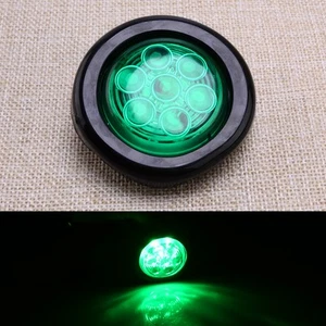 1x 2" Inch Green 7LED Light Round Clearance Side Marker Lights Truck Trailer 12V - Picture 1 of 4