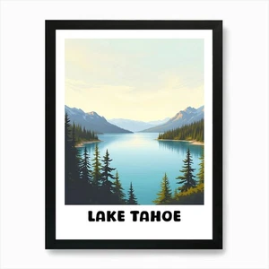 Lake Tahoe Art Print Framed Wall Art Poster Canvas Print Picture - Picture 1 of 4