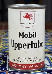 HTF Vintage Mobil Upperlube 4oz Metal Oil Can / SOCONY VACUUM - Picture 1 of 9