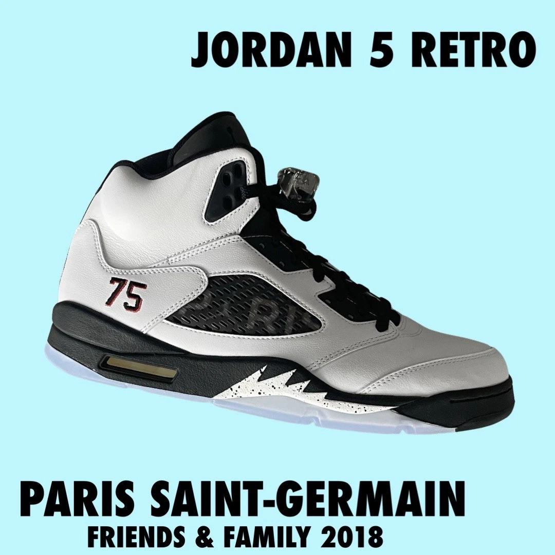 Paris Saint-Germain x Air Jordan 5 Retro Friends & Family for Sale