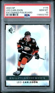 2023 UPPER DECK SP #115 LEO CARLSSON PATTERNED FOILBOARD PSA 10 - Picture 1 of 2