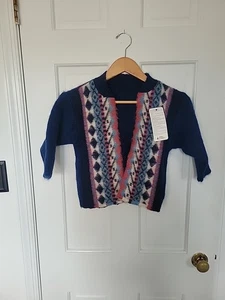 Vintage handgefertigte Wolle Nordic Ski Strickjacke Pullover-Kleinkind Kinder 3-4 - Bild 1 von 5