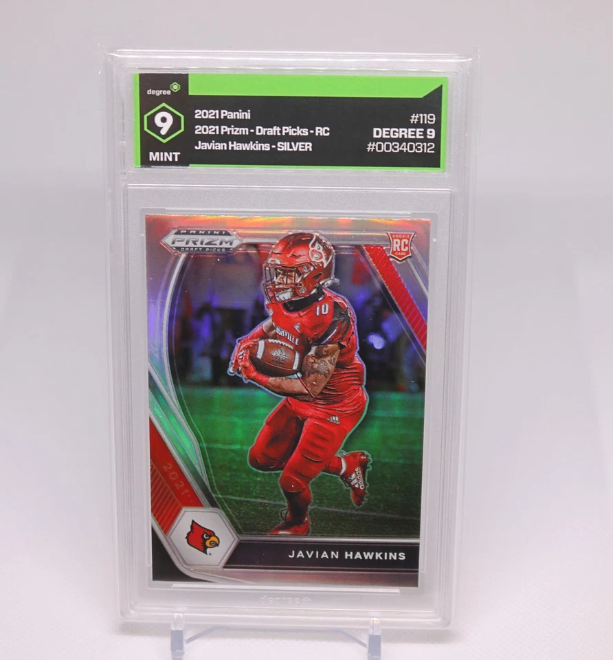 2021 Panini Draft Picks Silver Prizm RC Javian Hawkins #119 Degree 9 - Image 1 of 2