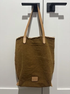 Bolso de Mano Graf Lantz Hana Lona Barco Utilitario Asas de Cuero Marrón Miel EE. UU. Foto 1 de 4