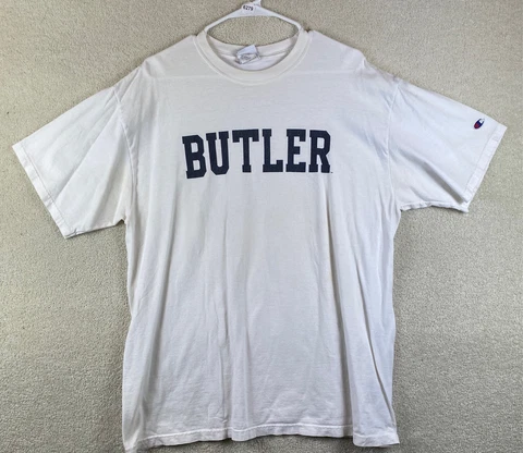 Butler Bulldogs XL T Shirt Champion T Shirt XL White Adult XL Short Sleeve Shirt Cover