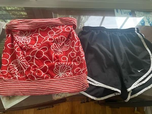 Dri-Fit Black Shorts W/white stripes-Sm & Old NavyOrange/red Longer Tube Top Med - Picture 1 of 5