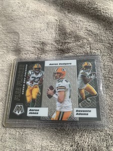 Green Bay Packers A. Jones A. Rodgers D. Adams Mosaic Flea Flicker Card #FF8