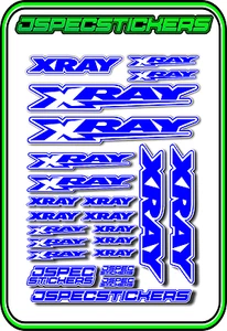 XRAY RC A5 STICKER SHEET NT1 T4 XB9 RX8 ELECTRIC NITRO CAR DECALS R/C BLUE W - Picture 1 of 8