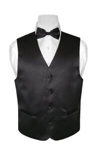 BOY'S Dress Vest and Boys BOW TIE Solid Color BowTie Set for Suit or Tuxedo