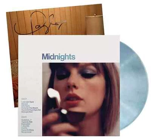 Taylor Swift Midnights Special Signed Photo Edition Moonstone Blue Marbled Vinyl - Imagen 1 de 4