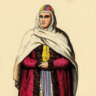 Russie Sibrie Costume Femme Tartare de Tomsk Gravure originale XIXme