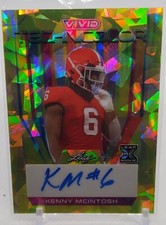 2023 Leaf Vivid Yellow Ice #1/10Auto #T-KMI Kenny McIntosh RC Seattle Seahawks