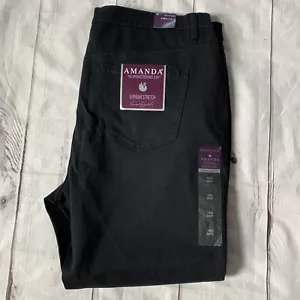 Gloria Vanderbilt Amanda Womens 18W Short Black Pants supreme stretch tapered - Picture 1 of 8