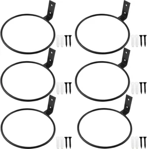 6 Pack 6 Inch Wall Flower Pot Holder Ring Plant Hanger, Metal Planter Hooks Wall - Picture 1 of 12