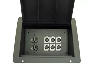 PROCRAFT FPPL-1DUP6XF-BK Recessed Stage Pocket / Floor Box 1AC + 6 XLR Female - Picture 1 of 3