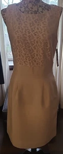 Tahari by Arthur Levine sleeveless Dress Womens UK 8 Cream Business MOB Event - Picture 1 of 8