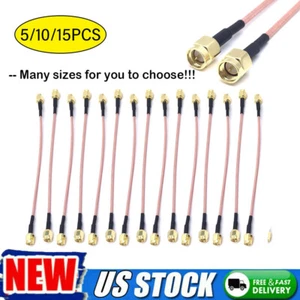 5/10/15Pcs RG316 SMA male plug to SMA male plug Lot RF Pigtail Coax Jumper Cable - Picture 1 of 13