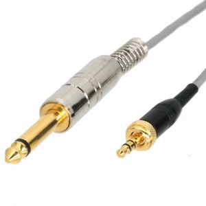 3.5mm TRS Screw Lock to 6.35mm Mono Guitar Cable For Sennheiser Wireless - Picture 1 of 2