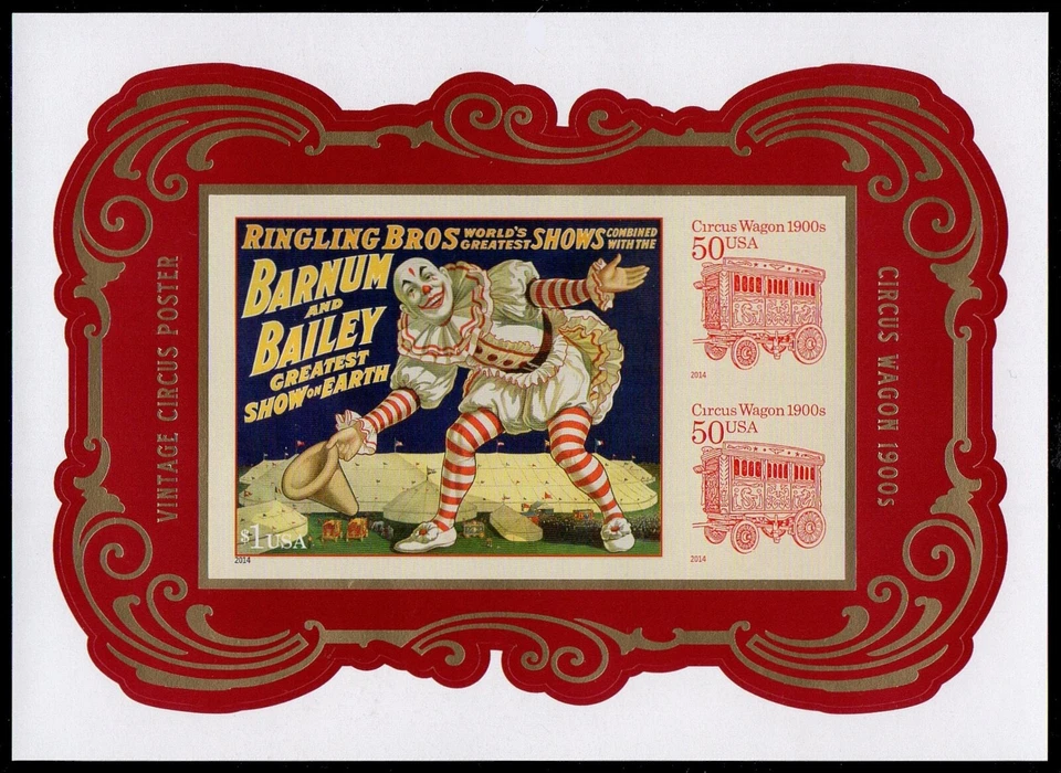 USA Sc. 4905c (F,  $1.00) Circus Posters 2014 MNH souvenir sheet - Image 1 of 1