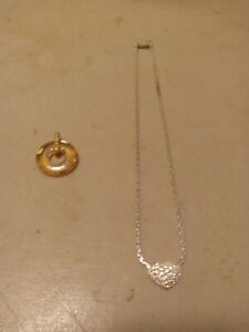 LOT OF 2 PIECES SWAROVSKI JEWELRY PENDANT NECKLACE HEART CIRCLE 