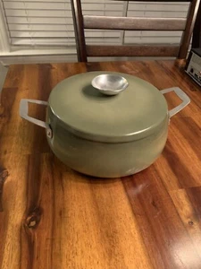 Regal ware Aluminum Pan Vintage Dutch Oven Stock Pot Double Handle green mcm - Picture 1 of 13