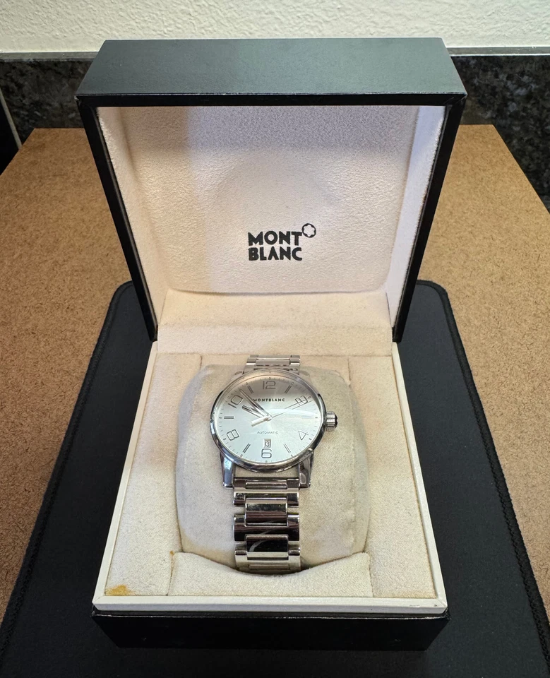Reloj Mont Blanc / Timewalker Automático (7070) Plateado - Para Hombre + Correa de Metal Foto 1 de 4