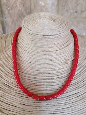 Collana ch. argento 925 cm 44/48 CORALLO Rosso, naturale - Immagine 1 di 4