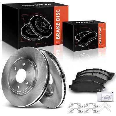 Rotores de freio a disco dianteiro e pastilhas de freio de cerâmica para Nissan Xterra 2005-2015 Suzuki - Imagem 1 de 4