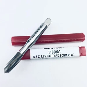 M8 x 1.25 D10 METRIC THREADED FORMING PLUG, TITAN CUTING TOOLS TT89809 UNCOATED - Picture 1 of 4