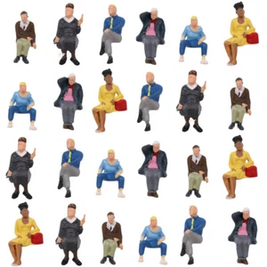 P4803 24pcs Model Trains O Scale 1:50 Seated Figure People 6 Different Poses - Picture 1 of 5