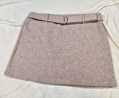 Primark Womens Belted ALine Skirt Beige Camel Thick Soft A Line US Size 16 - Image 1 of 4