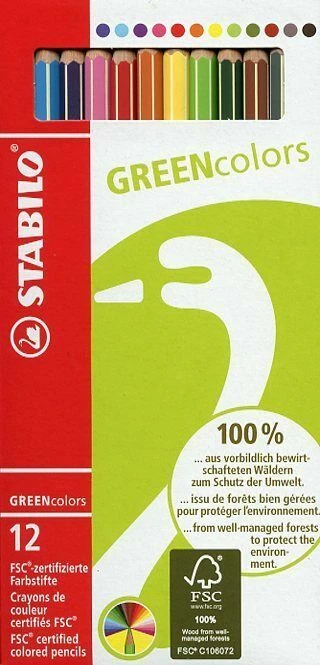 STABILO Buntstifte Greencolors 6019 Kartonetui 12 Buntstifte