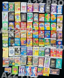 +100 Stück Vintage ungeöffnete Basketball Baseball Football Karten in versiegelten Packungen - Bild 1 von 6