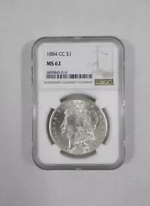 1884-CC NGC Graded MS62 Silver Morgan Dollar Uncirculated - Picture 1 of 2