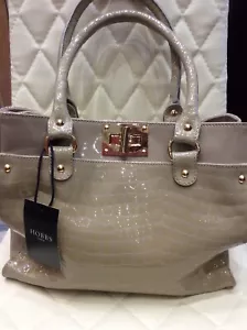BNWT Leather/Suede Mix Polly Croc Bag By “ Hobbs Of London” Parchment Colour. - Picture 1 of 12