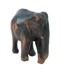 Hand Carved Figurine Old Wooden Living Room Decorative Elephant Statue i71-596