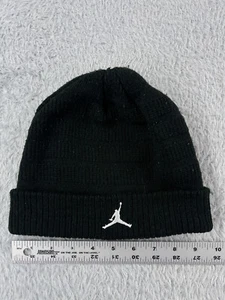 Jordan Jumpman Beanie Toque Youth One Size Black Knit 100% Acrylic Outdoors - Picture 1 of 8