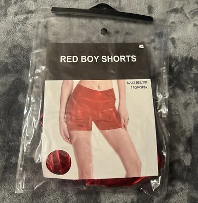 Pride Boy Shorts Red Metallic Halloween Costume Party Cosplay Adult Small Medium - Image 1 of 4