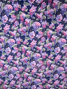 Vintage Purple & Red Grape Clusters on Navy Quilting Home Decor Cotton 3.3 Yds - Picture 1 of 7